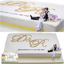 Bake a chocolate cake in a rectangular pan. Simple And Elegant Rectangular Wedding Cake