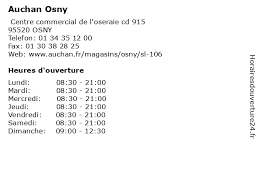 Centre commercial de l oseraie 95520 osny. á… Horaires D Ouverture Auchan Osny Centre Commercial De L Oseraie Cd 915 A Osny