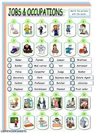 Jobs And Occupations Interactive And Downloadable Worksheet You Can Do The Exercises O Jobs And Occupations Vocabulary Worksheets English As A Second Language