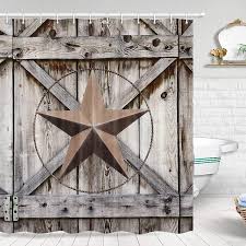 Retro st patrick's day clover leaf tree shower curtain, green truck with cute gnome for modern farmhouse fabric shower curtain set, buffalo check plaid decor cloth bathroom shower curtains 71 inch. Western Texas Star Shower Curtain Rustic Farmhouse Bathroom Decor Set With Hooks 70x70 Shower Curtains Facebook Marketplace