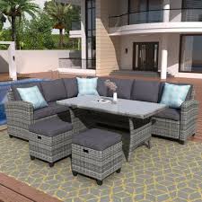 Featuring top quality wicker and a new heat transfer technology. Red Barrel Studio Kaytlyn Outdoor 5 Piece Rattan Sectional Seating Group With Cushions Wayfair In 2020 Outdoor Furniture Sets Patio Furniture Sets Patio Furniture Dining Set
