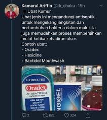 Ulser mulut tidak mempunyai ubat yang berkesan untuk merawat dan biasanya ia akan berulang dalam mulut seseorang buat sepanjang hayat. Ulser Mulut Boleh Kurangkan Potong Mood Doktor Ini Kongsi Ubat Yang Boleh Di Dapati Di Farmasi Hijabista