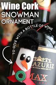 Xmas diy cork ornaments snowman face printable. Wine Cork Snowman Ornament Happy Hooligans