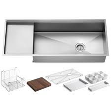 Kohler undermount stainless steel kitchen sinks. Kohler K 3761 Na Stainless Steel Stages 45 Single Basin Under Mount 16 Gauge Stainless Steel Kitchen Sink With Silentshield Faucetdirect Com