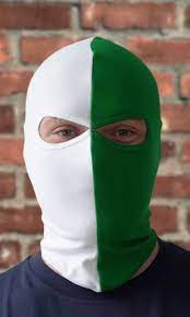 Balaclava 50/50 White/Green - PGwear Ultras Sportswear