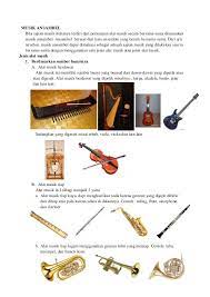 Contohnya adalah memainkan lagu tertentu dengan alat musik gitar, pianika, piano, biola dan alat musik lainnya. Musik Ansambel