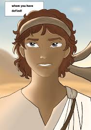 Lo que más me gusta de David es su valentía total y su fe y confianza  completas en Dios. ¡Así que quise intentar dibujar partes de la historia de David  con Goliat!