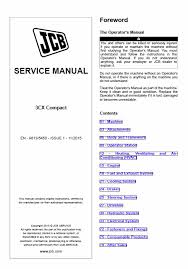 Jcb 3cx Compact Backhoe Loader Service Manual Backhoe Loader Backhoe Manual