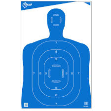 ez aim silhouette paper shooting targets 23 w x 35 h 100 pack blue