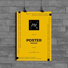 Download Free Hanging Wall Poster Mockup Mockuptree PSD Mockup Templates