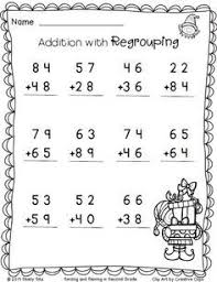 Christmas Math Addition With Regrouping Free 2nd Grade Math Worksheets 2nd Grade Math Worksheets Christmas Math Worksheets Second Grade Math