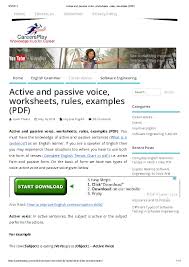 pdf active and passive voice worksheets rules examples