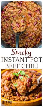Instant Pot Smoky Beef Chili A Super Easy Chili Recipe Loaded With Ground Beef Kidney Beans Chili Recipe Easy Recipes With Kidney Beans Smoked Chili Recipe