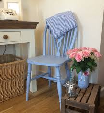 Upcycled Country Style Farmhouse Chair Painted In Annie Sloan Louis Blue Chalk Paint Chalk Paint Chairs Painted Chairs Blue Chalk Paint