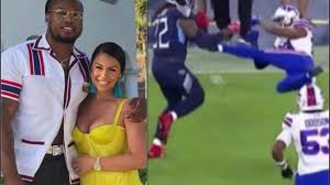We have tuesday night football between the titans and bills and derrick henry just sent josh norman flying with a stiff arm from hell. Video Derrick Henry S Girlfriend Adrianna Rivas Clowns Josh Norman After Being Thanos Stiff Armed By Henry Blacksportsonline