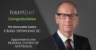 Craig Dowling SC appointed to the Federal Court of Australia