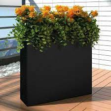 Check spelling or type a new query. Large Outdoor Rattan Planter Set Garden Rectangle Flower Plant 4 Zinc Pots Black For Sale Online Ebay