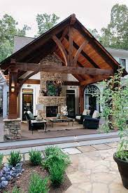 Milton Deck And Outdoor Living Room Country Chic Mosaic Outdoor Fireplace Patio Backyard Fireplace Backyard Pavilion