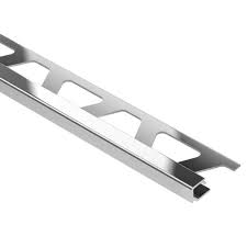 Schluter Quadec Polished Chrome Anodized Aluminum 1 2 In X 8 Ft 2 1 2 In Metal Square Edge Tile Edging Trim Tile Edge Trim Tile Edge Polished Chrome