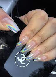 50 Gorgeous Holographic Nails That Are Simply Stunning Holographic Nail Designs Holographic Nails Holographic Nails Acrylic