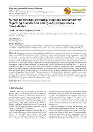 We did not find results for: Pdf Nurses Knowledge Attitudes Practices And Familiarity Regarding Disaster And Emergency Preparedness Saudi Arabia