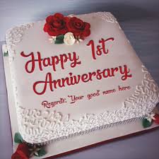 Happy 1st Anniversary Cake With Name Happy Anniversary Cakes Anniversary Cake Pictures Anniversary Cake With Name