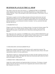 Staff have been added to deal with the growing business as more people learn about the available services. Business Plan Electrical Shop Pricing Retail