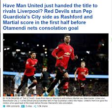 Man city vs man united: Mu Tháº¯ng Lá»›n Man City Bao Anh ThÆ°Æ¡ng Nha Vua Sá»›m Máº¥t Ngai Vang Bong Ä'a