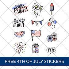 Download Printable 4th Of July Patriotic Stickers Pineapple Paper Co