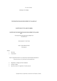 Http Www Parliament Gov Zm Sites Default Files Documents Acts Registration 20and 20development 20of 20villages 20act Pdf