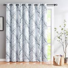 Home » sliding door and window treatments » blinds and shades » window treatments for sliding glass doors. Buy Fmfunctex Sliding Door Blackout Curtain 100x96 Blue White Tree Curtains Branch Print Extra Wide Curtain Panels For Patio Room Divider Large Thermal Insulated Window Drapes 1pc Grommet Top Online In Turkey