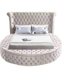 With plush linen upholstery, this platform bed showcases a linen. Amazing Savings On Linford Tufted Upholstered Storage Platform Bed Red Barrel Studio Color Cream Size King