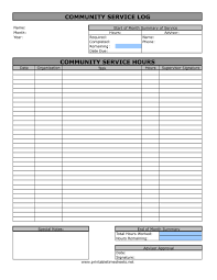 Community Service Timesheet Printable Time Sheet Community Service Hours Volunteer Hours Community Service