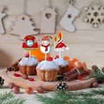 Dsseng 24Pcs Christmas Cupcake Toppers Cake Decorations Toothpick Flags  Santa Claus Tree Fruit Hats Socks Christmas Theme Party Cake Toppers Picks  for ...