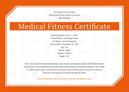 Free Medical Fitness Sample Certificate Template Word Doc Google Docs Medical Certificate Templates Free Medical
