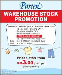 8 9 Oct 2016 Pureen Warehouse Stock Clearance Sale Stock Clearance Sale Warehouse Warehouse Sales