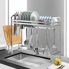 These shelf rack is made of 304 stainless steel ensure long lasting durability, which is easy to assemble,very sturdy and durable. Stainless Steel Kitchen Rack Dish Drain Drying Holder Over Sink Storage Shelf Buy At A Low Prices On Joom E Commerce Platform