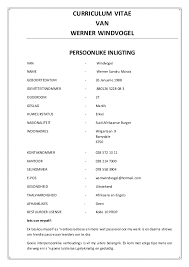 Curriculum Vitae Afrikaans Docx