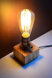 Edison Dimmer Lampe Block276 Fait Main Lampe En Bois Lampe Etsy In 2020 Lamp Lamp Logo Antique Lamps