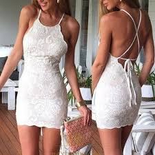 White Short Sleeveless Spaghetti Strap Lace Bodycon Homecoming Dress Mini Homecoming Dresses Modest Homecoming Dresses Lace Bodycon Dress