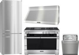 Shop costco.com for kitchen appliance packages. Miele Mireradwrh300 4 Piece Kitchen Appliances Package With Bottom Freezer Refrigerator Dual Fuel Range And Dishwasher In Stainless Steel