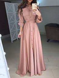Justfashionnow Shawl Collar Women Elegant Dress Daily Dress Long Sleeve Casual Paneled Solid Dress Elegant Maxi Dress Long Shirt Dress Maxi Dress With Sleeves