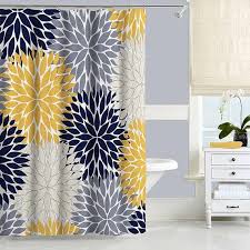 Black And Yellow Shower Curtains Navy Blue And Yellow Shower Curtain Floral Shower Curtain Yellow Bathroom Decor Yellow Shower Curtains Modern Bathroom Decor