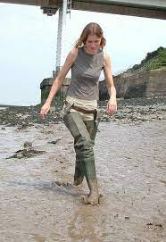 There is a cargo boat going along the river, from which you can see our beautiful. Waders 14 Wellies Rain Boots Womens Rubber Boots Waders