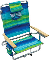 Amazon Com Tommy Bahama 5 Position Classic Lay Flat Folding Backpack Beach Chair Blue And Green Stripe 23 X 25 25 X 31 5 Sports Outdoors