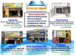 Glass repair service in no.5217, komplek hasby, persiaran raja muda musa 42000 pelabuhan klang. Koon Lee Auto Glass Sdn Bhd Kedai Cermin Kereta Carkaki My