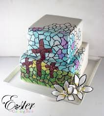 Lilies At The Cross Stained Glass Easter Cake Easter Cakes Easter Cake Cross Easter Themed Cakes