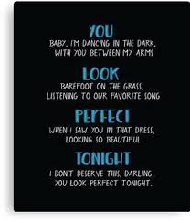 Dancing In The Dark With You Between My Arms You Look Perfect Tonight Canvas Print Dancing In The Dark You Look Print
