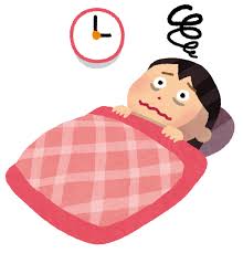 不眠症の人のイラスト（女性） | かわいいフリー素材集 いらすとや