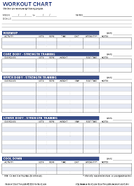 Free Workout Chart Printable Weight Lifting Chart Template